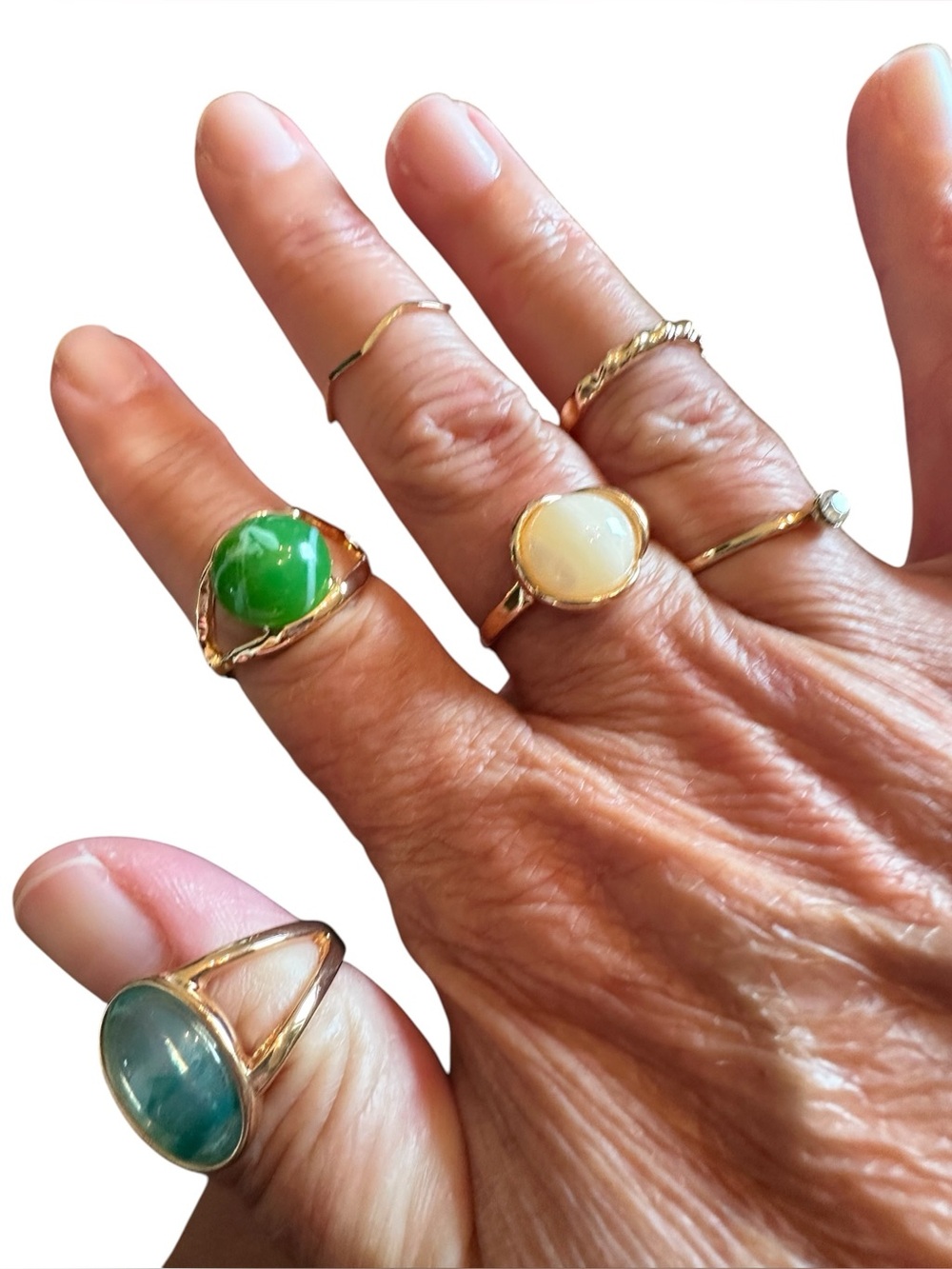 6 Piece Gold Ring Set Varying Styles
